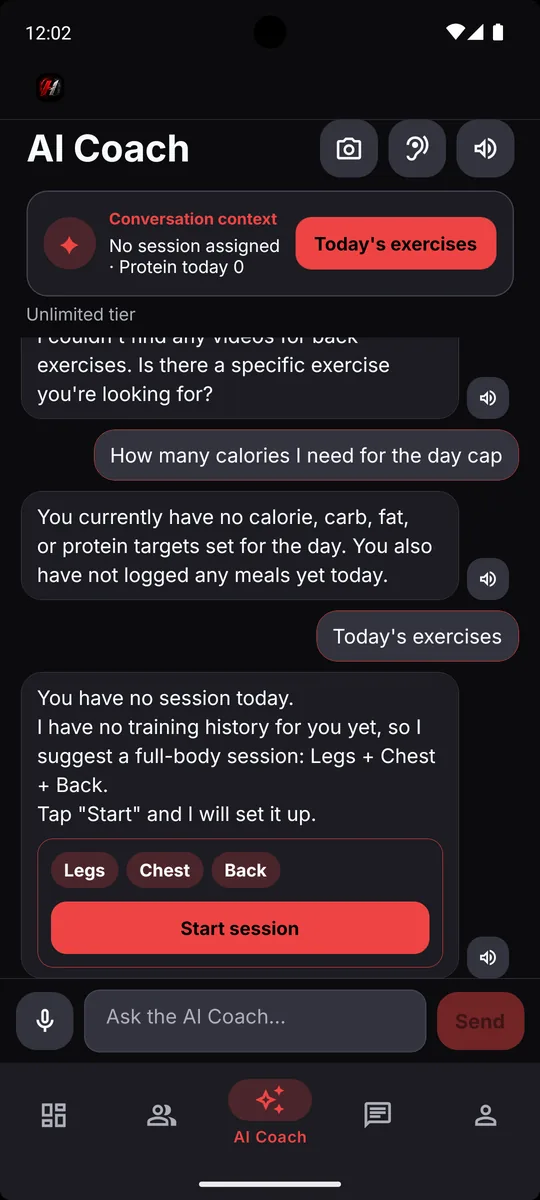 HypertFit: the AI Coach suggesting a session