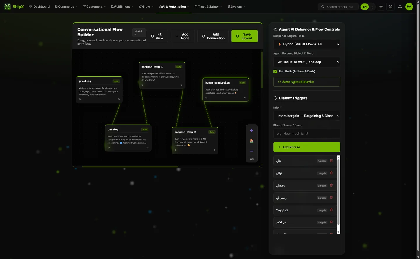 ShipX: the conversational flow builder