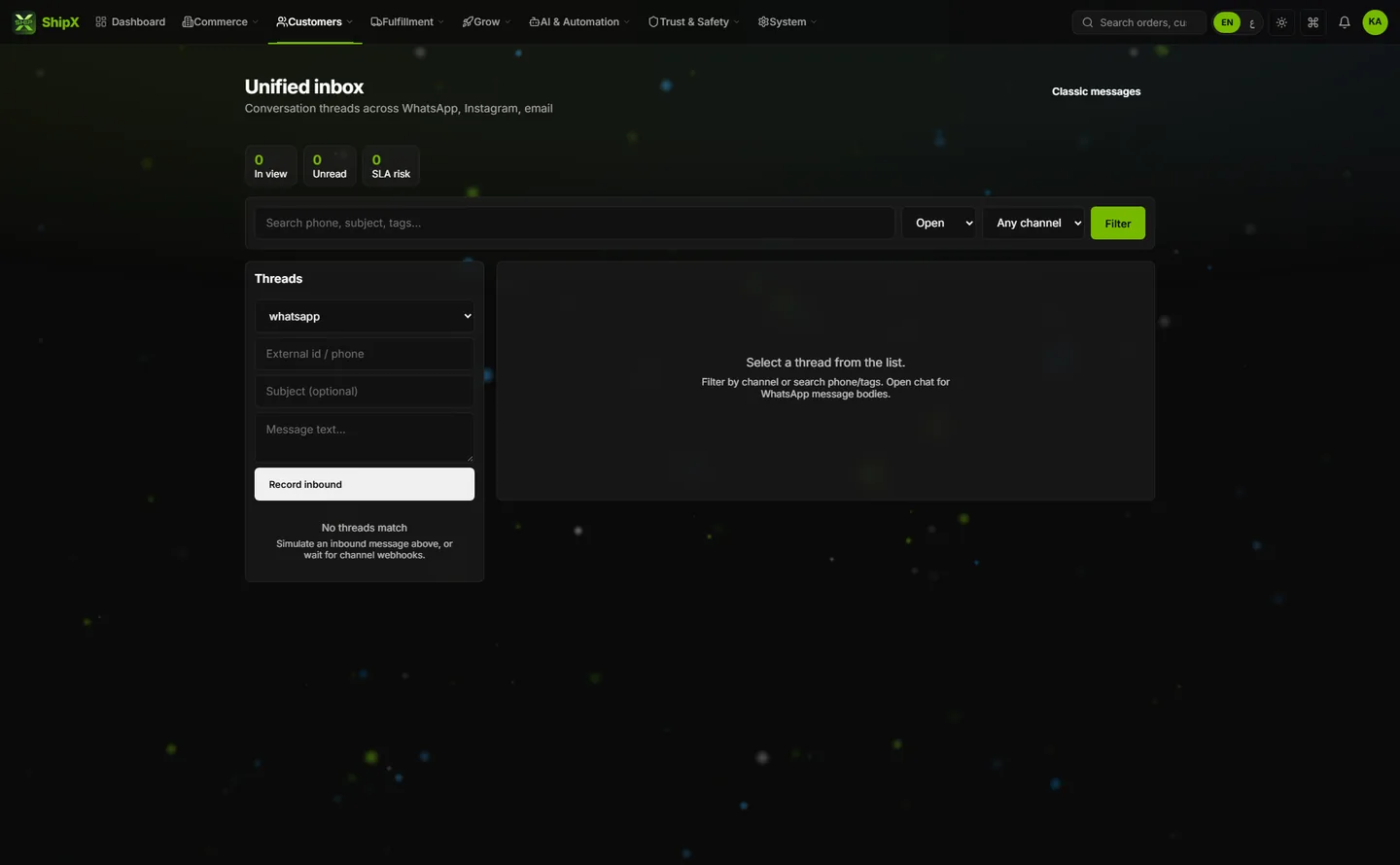 ShipX: the unified inbox